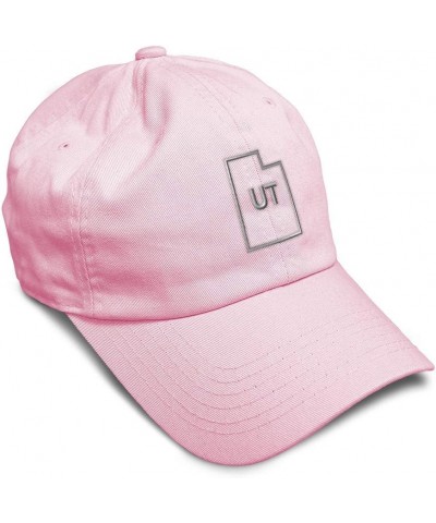 Soft Baseball Cap Utah State Map Ut Embroidery Names Cotton Country Dad Hats for Men & Women Soft Pink Design Only $15.39 Bas...