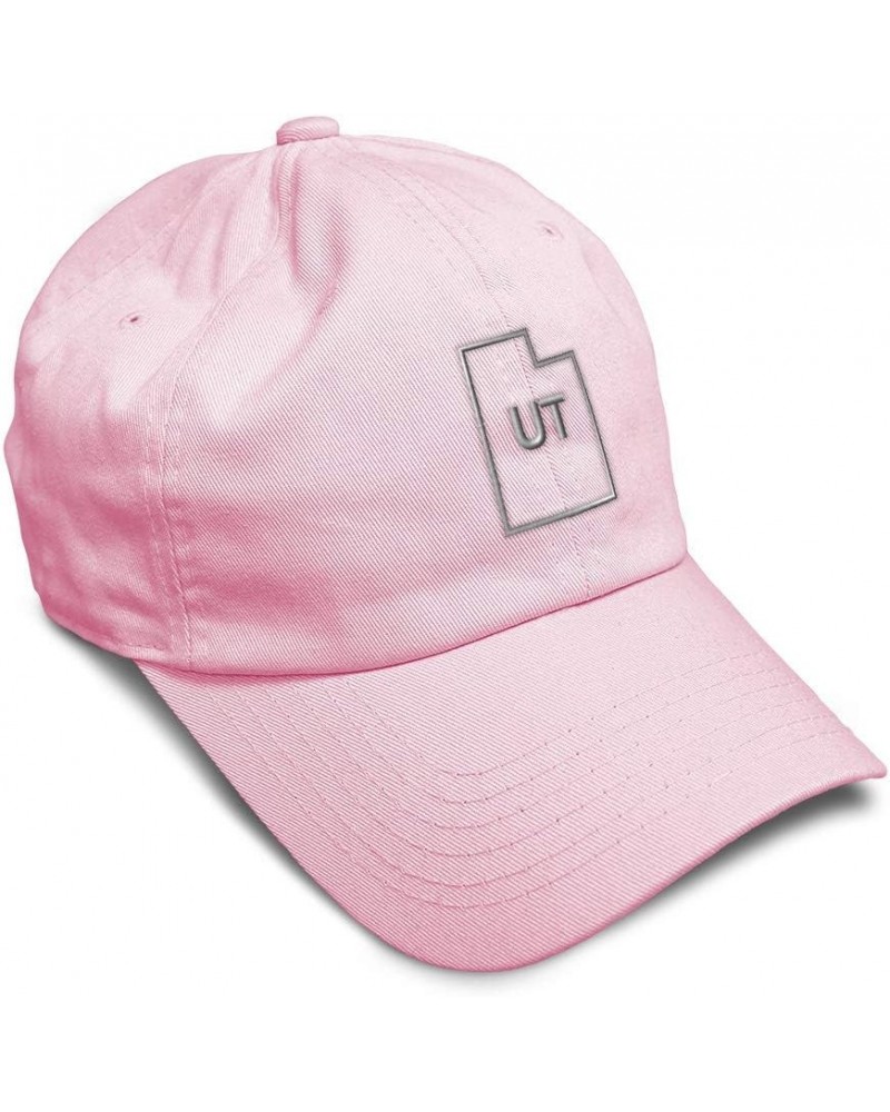 Soft Baseball Cap Utah State Map Ut Embroidery Names Cotton Country Dad Hats for Men & Women Soft Pink Design Only $15.39 Bas...