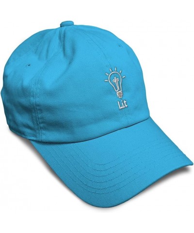 Soft Baseball Cap Lit Light Bulb Cotton Dad Hats for Men & Women Aqua $16.81 Baseball Caps