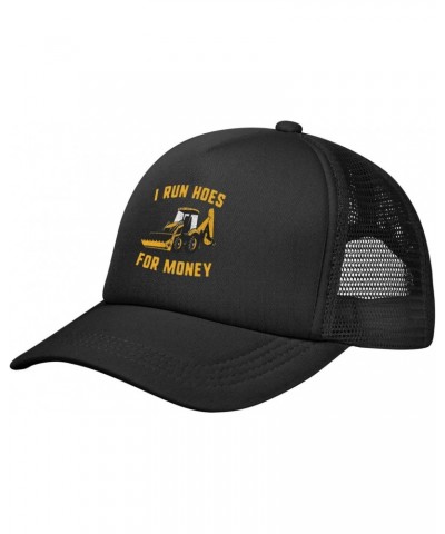 I Run Hoes for Money Funny Heavy Equipment Operator Baseball Cap Adjustable Casual Mesh Hats Duck Tongue Hat for Men Women28 ...