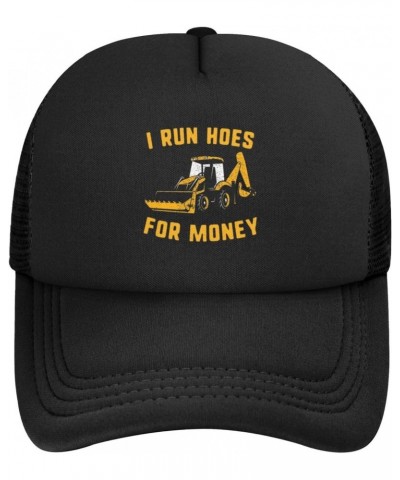 I Run Hoes for Money Funny Heavy Equipment Operator Baseball Cap Adjustable Casual Mesh Hats Duck Tongue Hat for Men Women28 ...