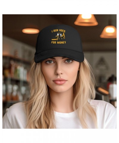 I Run Hoes for Money Funny Heavy Equipment Operator Baseball Cap Adjustable Casual Mesh Hats Duck Tongue Hat for Men Women28 ...