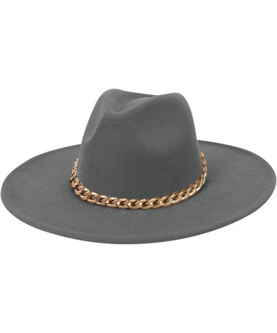 Adult Solid Sun Fashion Western Cowboy Hat Leather Windproof Hat Womens Western Hat Wool Grey-e $13.62 Fedoras