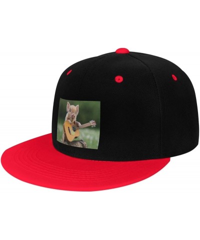 Cute Pig Snapback Hat for Men Women Baseball Cap Trucker Flat Bill Hats Dad Caps Red $10.91 Baseball Caps