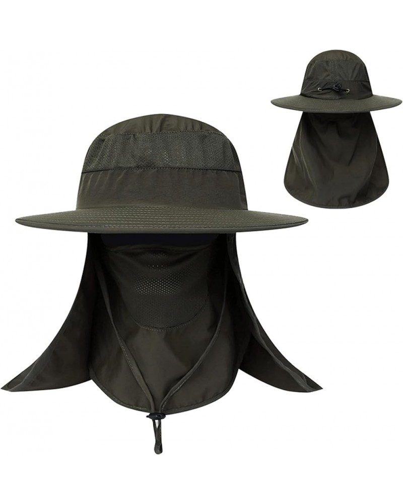 Sun hat Outdoor Sun Visor Sun hat Anti-UV Hiking Sun hat Quick Dry Fishing hat Army Green $9.96 Sun Hats