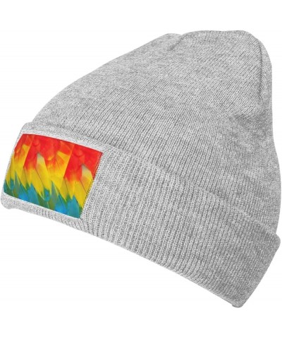 Fantastic Parrot Feather Print Knitted Hat Daily Warm Hat,Soft Outdoor Beanie for Men Women,Eisure Doudou Hat Gray $11.20 Sku...