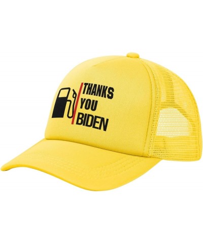 Thanks Biden Gas Pump Funny Gas Price Mesh Trucker Hat Women Baseball Cap Men Dad Hat Snapback Hat Cowboy Hat Black Yellow $1...