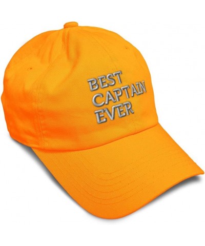 Soft Baseball Cap Best Captain Ever Embroidery Others Skipper Cotton Naval Captain Dad Hats for Men & Women Orange Design Onl...