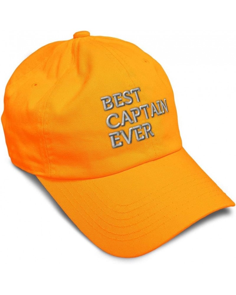 Soft Baseball Cap Best Captain Ever Embroidery Others Skipper Cotton Naval Captain Dad Hats for Men & Women Orange Design Onl...