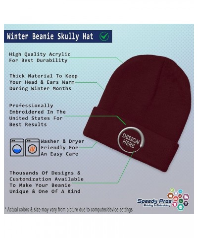 Beanies for Men Traffic Light Sign Embroidery Symbols Winter Hats for Women Acrylic Skull Cap 1 Size Burgundy Design Only $10...