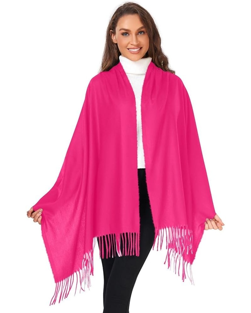 Pink Shawl Women's Scarf Pashmina Shawls and Wraps Large Warm Soft Scarves Carmine $11.44 Scarves