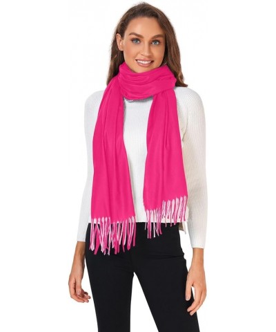 Pink Shawl Women's Scarf Pashmina Shawls and Wraps Large Warm Soft Scarves Carmine $11.44 Scarves