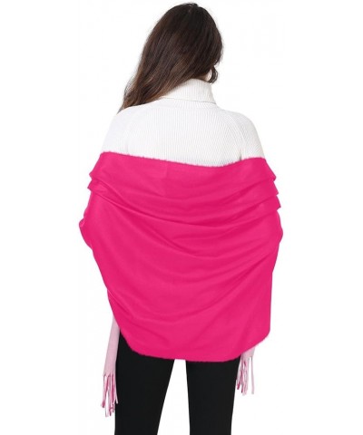 Pink Shawl Women's Scarf Pashmina Shawls and Wraps Large Warm Soft Scarves Carmine $11.44 Scarves