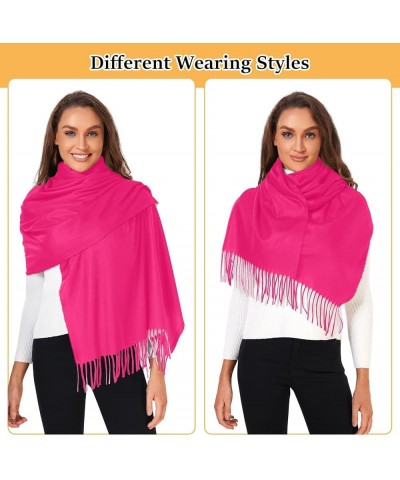 Pink Shawl Women's Scarf Pashmina Shawls and Wraps Large Warm Soft Scarves Carmine $11.44 Scarves