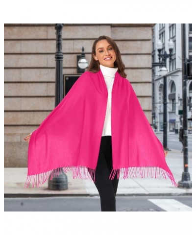 Pink Shawl Women's Scarf Pashmina Shawls and Wraps Large Warm Soft Scarves Carmine $11.44 Scarves