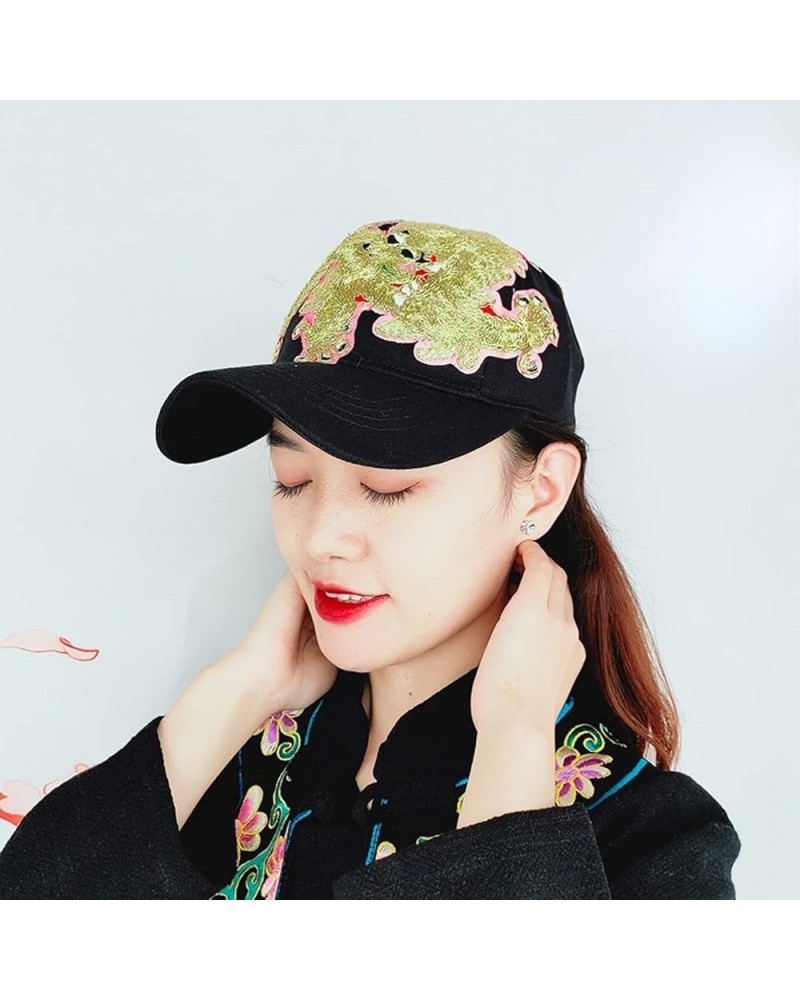 New Ethnic Style Embroidered Women's Spring and Summer Outdoor Sports Baseball Cap Fashion Peaked Cap Sun hat One Size B08 $9...