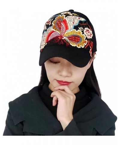 New Ethnic Style Embroidered Women's Spring and Summer Outdoor Sports Baseball Cap Fashion Peaked Cap Sun hat One Size B08 $9...