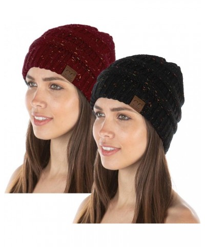 Exclusives Womens Beanie Solid Ribbed Knit Hat Warm Soft Skull Cap $14.72 Skullies & Beanies