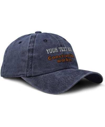 Soft Washed Baseball Cap Construction Worker Cotton Dad Hats for Men & Women Navy Personalized Text Here $12.69 Baseball Caps