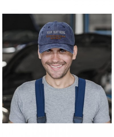 Soft Washed Baseball Cap Construction Worker Cotton Dad Hats for Men & Women Navy Personalized Text Here $12.69 Baseball Caps