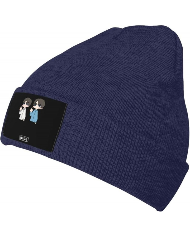 Oasiss Beanie Hat Slouchy Knit Skull Cap Winter Stocking Hats for Women and Men Black Navy Blue $10.49 Skullies & Beanies