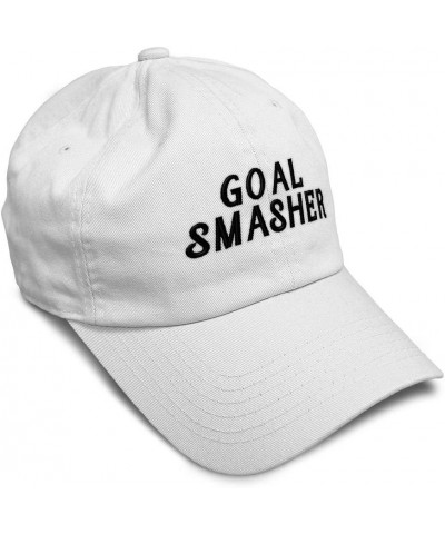 Soft Baseball Cap Sport Humor Word Goal Smasher Funny Ambition Cotton Smasher Dad Hats for Men & Women White Design Only $14....