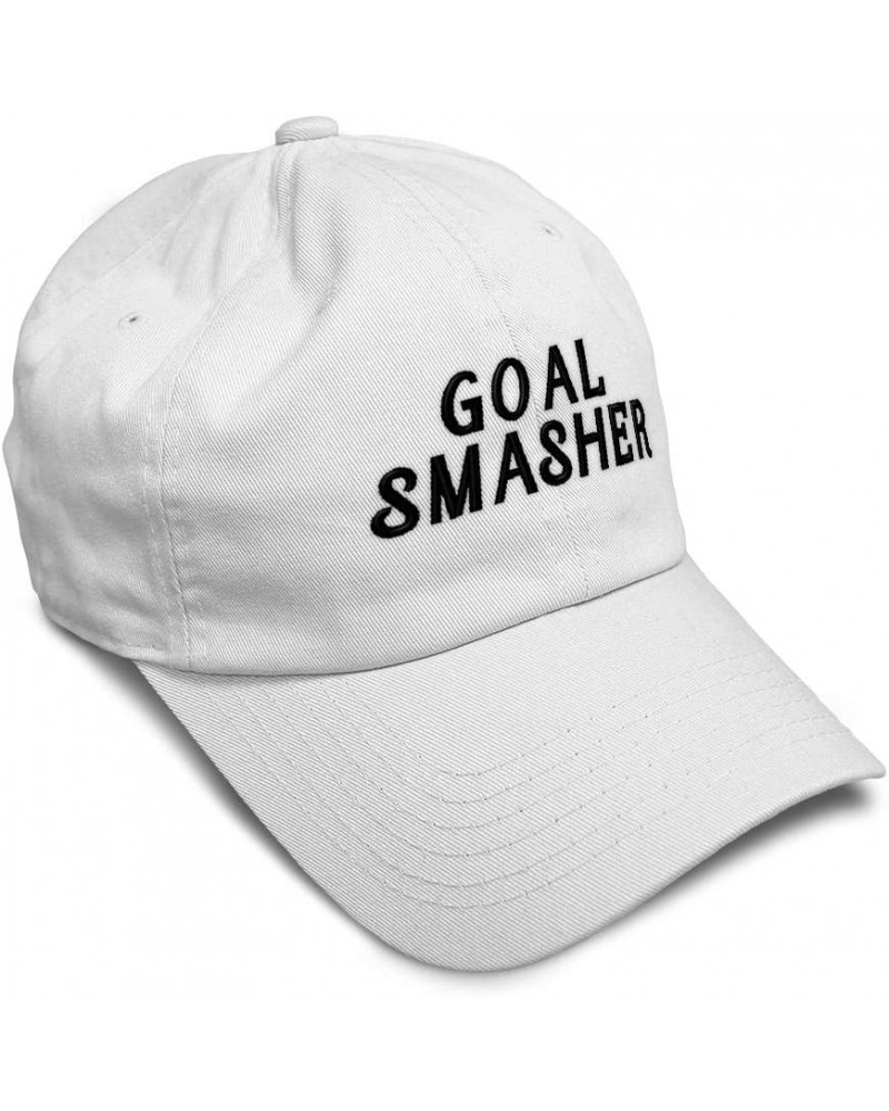 Soft Baseball Cap Sport Humor Word Goal Smasher Funny Ambition Cotton Smasher Dad Hats for Men & Women White Design Only $14....