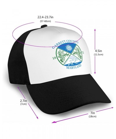 Adjustable Flag of Garrett County, Maryland Baseball Cap for Men Women Baseball Hat Outdoor Casual Breathable Caps Trucker Ha...