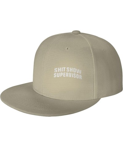 Shit Show Supervisor Flat Brim Cap Unisex Flat Bill Baseball Cap Natural $18.29 Baseball Caps