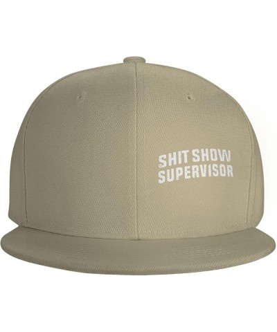 Shit Show Supervisor Flat Brim Cap Unisex Flat Bill Baseball Cap Natural $18.29 Baseball Caps