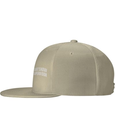 Shit Show Supervisor Flat Brim Cap Unisex Flat Bill Baseball Cap Natural $18.29 Baseball Caps