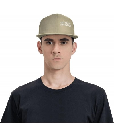 Shit Show Supervisor Flat Brim Cap Unisex Flat Bill Baseball Cap Natural $18.29 Baseball Caps