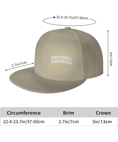 Shit Show Supervisor Flat Brim Cap Unisex Flat Bill Baseball Cap Natural $18.29 Baseball Caps