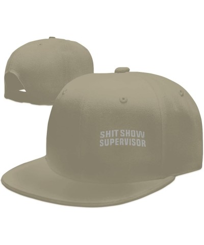 Shit Show Supervisor Flat Brim Cap Unisex Flat Bill Baseball Cap Natural $18.29 Baseball Caps