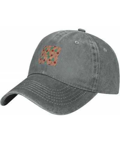 Christmas Tree and Ball Seamless Pattern Baseball Cap for Men Women Hats Cotton Trucker Caps Adjustable Dad Hat Gray $10.05 B...