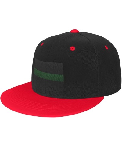 Mesh Style Thin Green Line Flag Baseball Cap for Men Women Snapback Hat Adjustable Flat Bill Hats Red $13.10 Baseball Caps