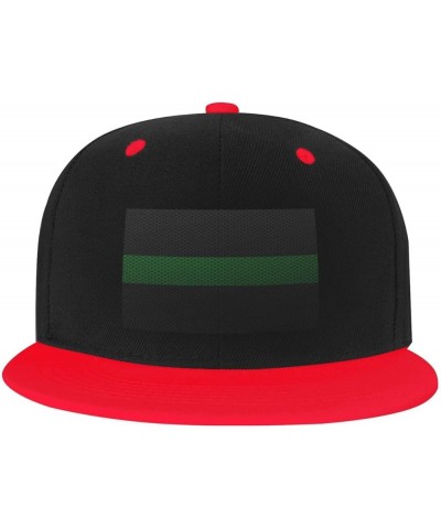 Mesh Style Thin Green Line Flag Baseball Cap for Men Women Snapback Hat Adjustable Flat Bill Hats Red $13.10 Baseball Caps