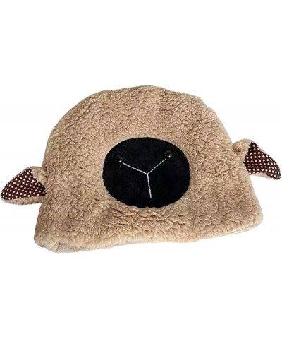 Winter Plush Bucket Hat Kawaii Sheep Lamb Fluffy Warm Hat for Women Fuzzy Cozy Cap Aesthetic Accessories Khaki $7.40 Bucket Hats