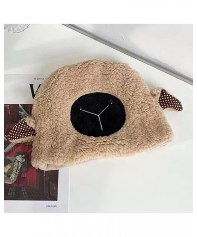 Winter Plush Bucket Hat Kawaii Sheep Lamb Fluffy Warm Hat for Women Fuzzy Cozy Cap Aesthetic Accessories Khaki $7.40 Bucket Hats