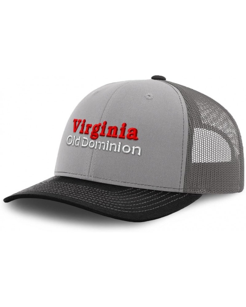 Richardson Trucker Hat Virginia Old Dominion Polyester Baseball Cap Silver Black $20.99 Baseball Caps