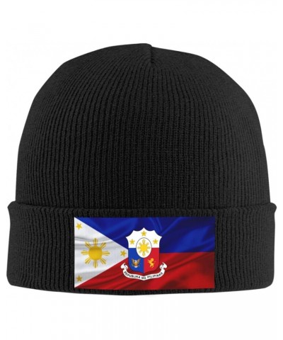 Coat of Arms of The Philippines Fashionable Knitted Hats Cozy Elegance for Men Women9 Black $10.31 Skullies & Beanies