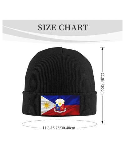 Coat of Arms of The Philippines Fashionable Knitted Hats Cozy Elegance for Men Women9 Black $10.31 Skullies & Beanies