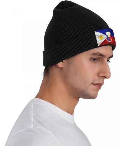 Coat of Arms of The Philippines Fashionable Knitted Hats Cozy Elegance for Men Women9 Black $10.31 Skullies & Beanies