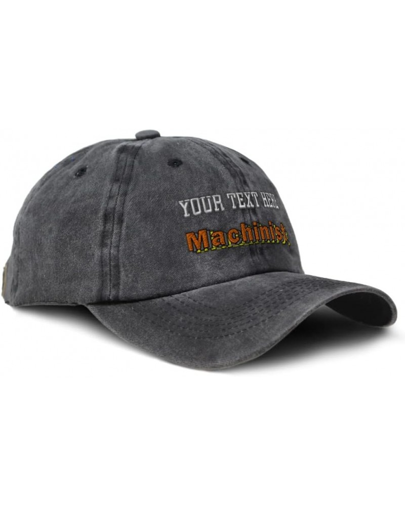 Soft Washed Baseball Cap Machinist Cotton Dad Hats for Men & Women Black Personalized Text Here $14.30 Baseball Caps