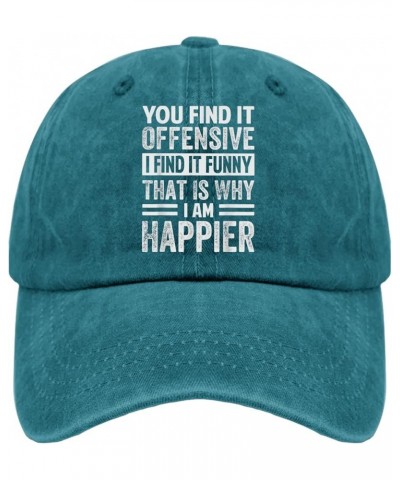 You Find It Offensive I Find It Hat Funny Hat for Womens Men Pigment Black Sun Hats Dad Hat Fishing Hats Cyan Blue $11.26 Cow...