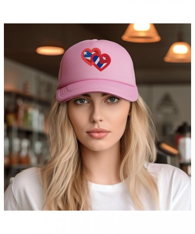 Dad Hat/Cap Mesh Baseball Cap Adjustable Trucker Hat Unisex Pink $10.02 Baseball Caps