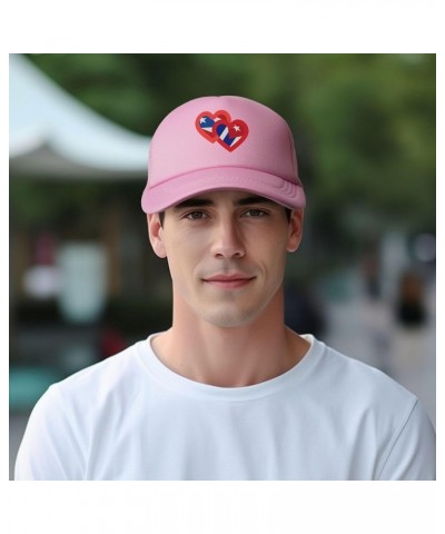 Dad Hat/Cap Mesh Baseball Cap Adjustable Trucker Hat Unisex Pink $10.02 Baseball Caps