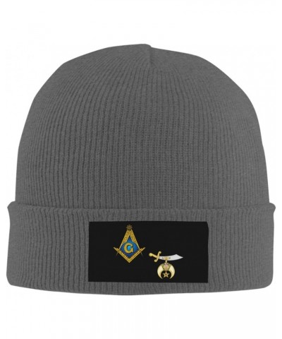 Masonic Shriner Split Cozy Knitted Beanie Hat - Stylish Winter Headwear Acrylic Ideal for All Ages Deep Heather $12.17 Skulli...