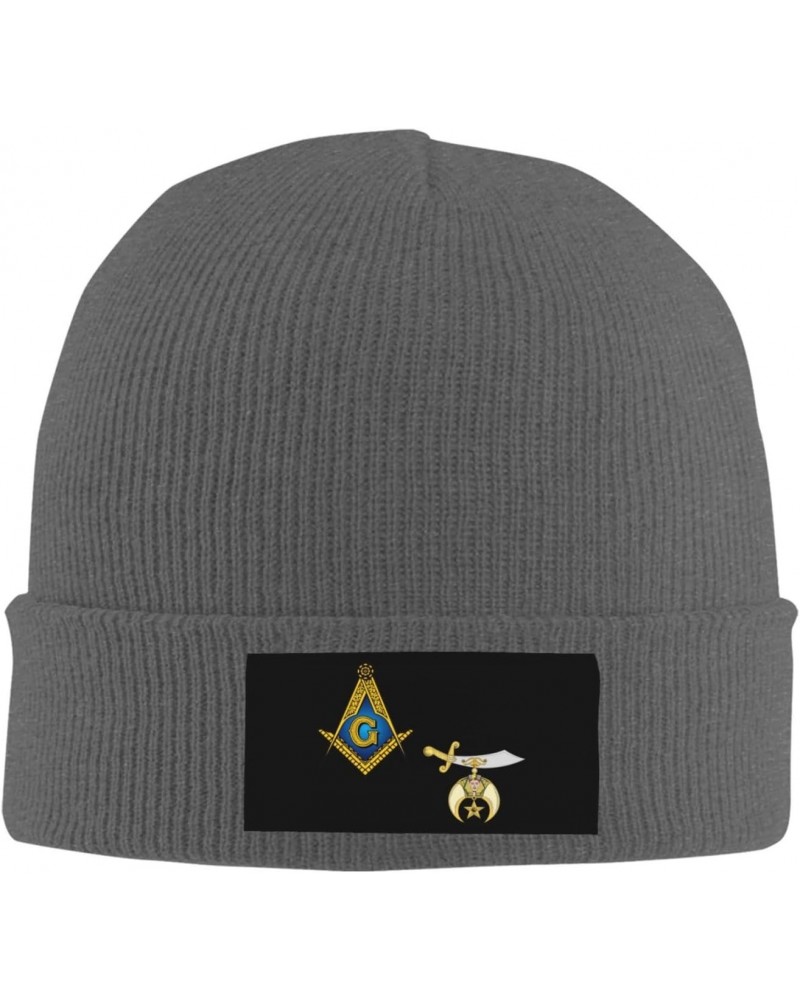 Masonic Shriner Split Cozy Knitted Beanie Hat - Stylish Winter Headwear Acrylic Ideal for All Ages Deep Heather $12.17 Skulli...