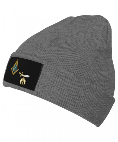 Masonic Shriner Split Cozy Knitted Beanie Hat - Stylish Winter Headwear Acrylic Ideal for All Ages Deep Heather $12.17 Skulli...